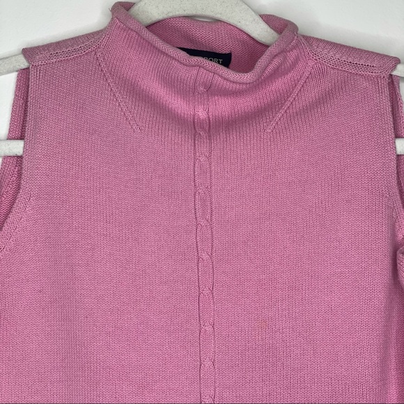 VTG 90s SML Sport Pink Mock Neck Sweater Vest - Picture 3 of 11